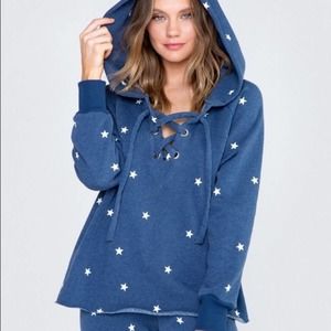 Wildfox Football Star Hutton Sweater Blue XS